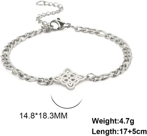 Vista 37 de Pulsera de nudo de bruja, nudo celta, símbolo de Wicca pagana, nudo mágico, pulsera de joyería de brujería, pulsera de acero inoxidable ajustable