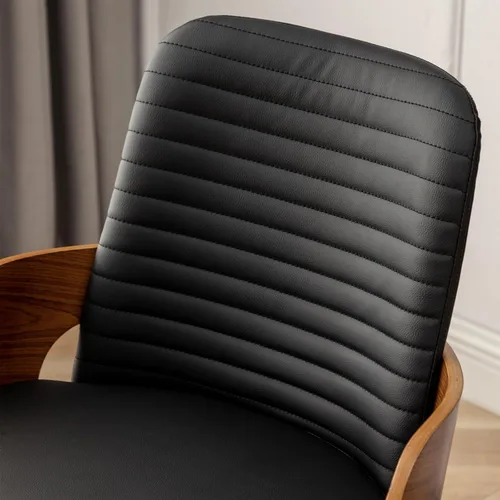 Vista 6 de Juego de 2 sillas de comedor, sillas de cocina modernas de mediados de siglo, sillas decorativas tapizadas de piel sintética, patas de metal, sillas