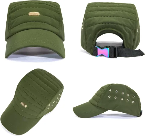 Vista 3 de FK FORKICKS Gorra de béisbol lavable a rayas para hombre y mujer, Negro