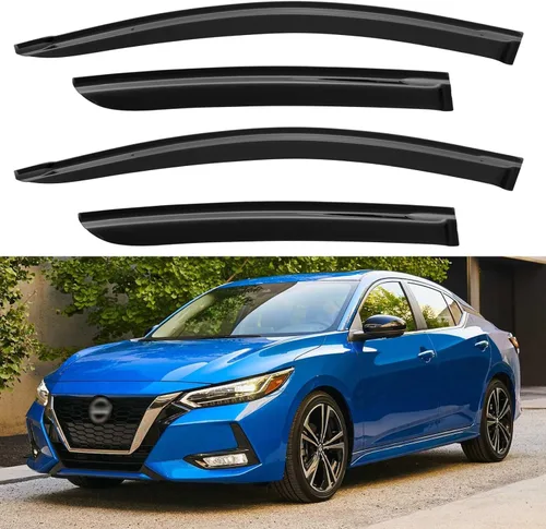 Vista 140 de YQAUTEC - Viseras para ventana, protectores contra la lluvia, compatibles con Subaru WRX 2015-2021, deflectores de viento para ventanas, viseras