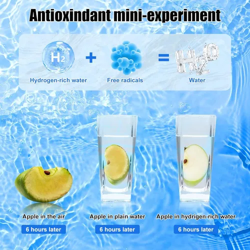 Vista 2 de Botella de Agua de Hidrógeno, Generador de Agua Rica en Hidrógeno, Máquina Ionizadora de Agua de Hidrógeno de Vidrio Portátil Recargable