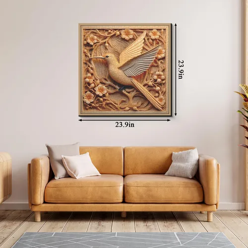 Vista 3 de Rompecabezas de colibrí para adultos de 1000 piezas, rompecabezas de arte de flores de pájaros, autoestereoscopia de pájaros imposibles