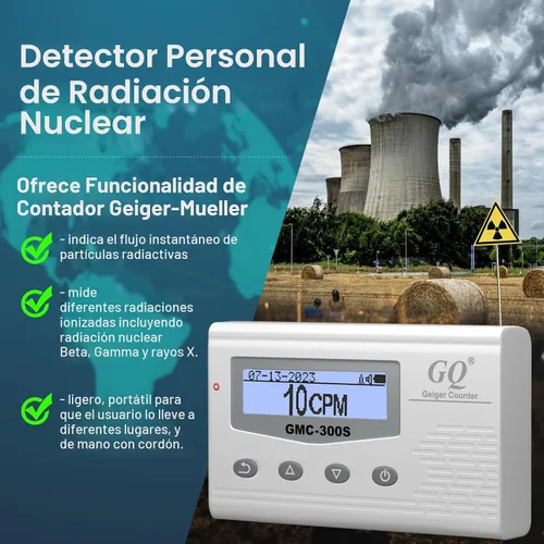 Vista 2 de GQ GMC-300S Contador Geiger Digital, Detector de Radiación Nuclear, Monitor, Medidor, Dosímetro de Radiación