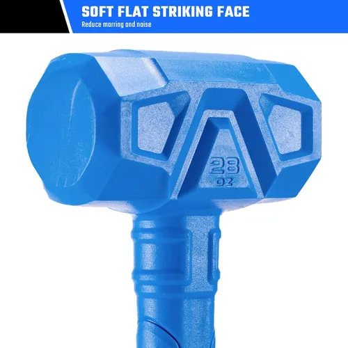 Vista 3 de REAL STEEL Martillo Dead Blow de 28 Oz Mazo de Goma Anti-Marcas y Resistente a Chispas con Cabezal Relleno de Perdigones de Acero Ideal