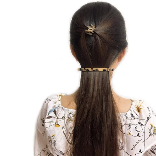 Vista 6 de Luckycivia - Paquete de 2 pasadores para el cabello, pinzas de pelo largas y finas hechas a mano con celuloide ónix, elegante pinza automática