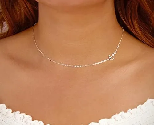 Vista 3 de EVER FAITH Gargantilla de plata de ley 925 con cadena ajustable para mujer