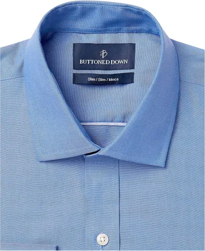Vista 7 de Buttoned Down Camisa de vestir ajustada con cuello extendido para hombre