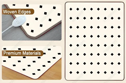 Vista 4 de Electric Heated Rug,Underfloor Heating for Carpet,Multi-Layer Construction,Constant Temperature Warm-Up,Adjustable Temperature,Durable PVC Heated