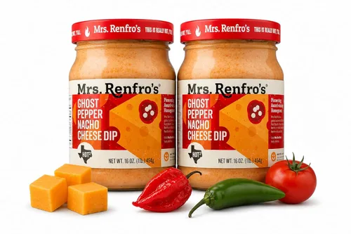 Vista 5 de Mrs. Renfro's Salsa de queso nacho, tarros de 16 onzas (paquete de 4) – Dip cremoso de queso listo para servir para chips de tortilla, nachos