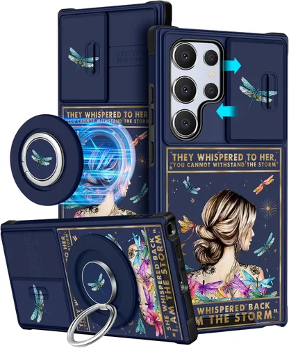 Vista 28 de Funermei Funda para teléfono Samsung Galaxy A15 5G - [2 en 1] Funda para teléfono de mujeres lindas chicas, diseño femenino de mariposa negra
