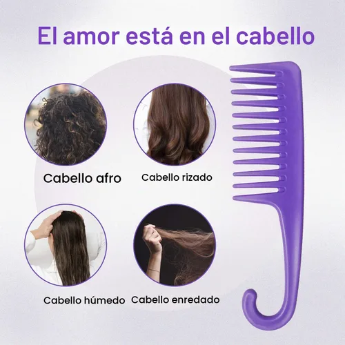 Vista 4 de Wapodeai Peine de dientes anchos para desenredar el cabello