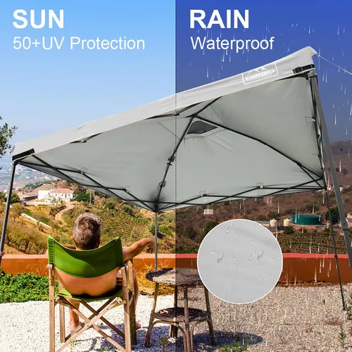 Vista 70 de KAMPKEEPER Cubierta de Repuesto Superior para Carpa Toldo Emergente con Ventilación de Aire y Correa Elástica Ajustable, Poliéster Resistente a Azul