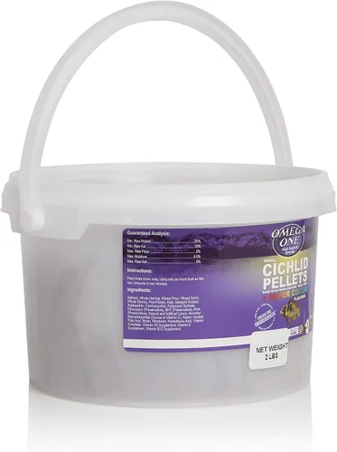 Vista 2 de Omega One Pellets de cíclidos flotantes súper color, pequeños, 2 lb x1