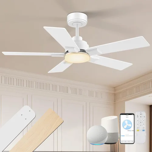 Vista 13 de Ventiladores de techo de 42 pulgadas con luces, ventilador de techo inteligente con luz y control remoto, Alexa, APP, ventiladores de techo