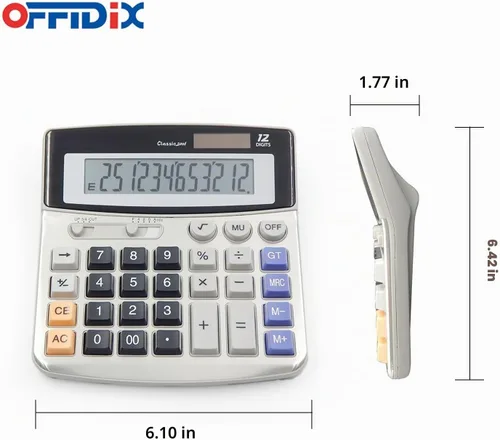 Vista 2 de OFFIDIX Calculadora de escritorio de oficina Calculadora de energía dual