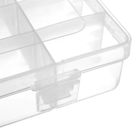 Vista 4 de uxcell Caja de almacenamiento de componentes - PP Fijo 36 Rejillas Componentes Electrónicos Contenedores Cajas de Herramientas Blanco Claro