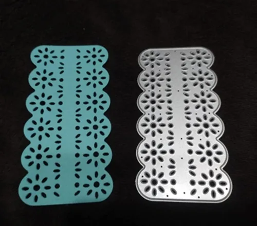 Vista 6 de hinana Marco de tira de flores, troqueles de metal, troqueles de corte de borde de encaje de flores, plantillas cortadas para bricolaje álbumes