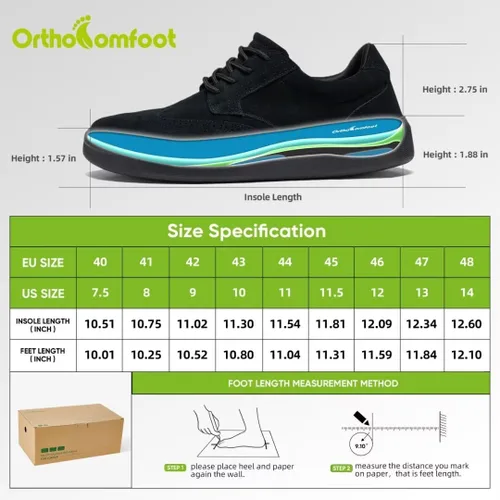 Vista 6 de OrthoComfoot Men's Arch Support Orthopedic Sneakers