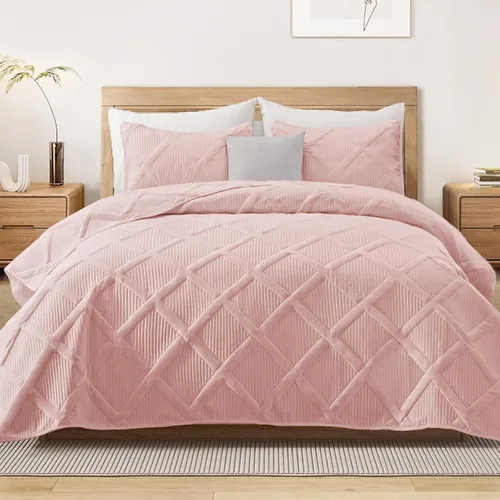 Vista 22 de Exclusivo Mezcla Twin Size Quilt Set, Black Soft Bedspreads with 1 Pillow Sham, Modern Striped Pattern, Lightweight Bedding Set Coverlets for All