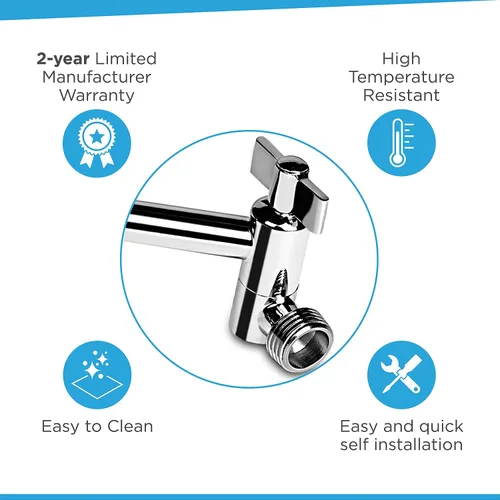 Vista 6 de Blue Ocean Brazo de extensión universal de latón macizo de 11 pulgadas SA001 de altura ajustable, antifugas y resistente al óxido