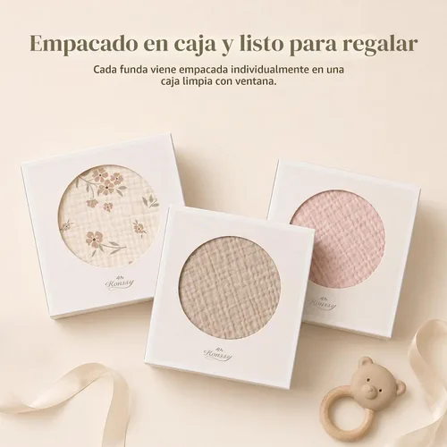 Vista 6 de Konssy Fundas de Almohada de Lactancia de Muselina, 100% Algodón Suaves y Adorables Fundas para Almohadas de Lactancia, Fundas Deslizables