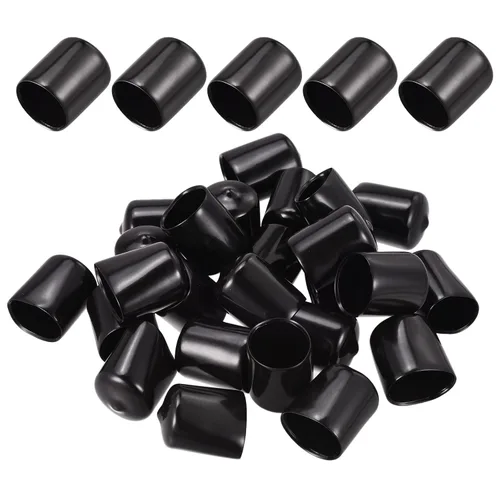 Vista 12 de DMiotech Paquete de 25 protectores de rosca de tornillo negros de 1 pulgada de identificación, tapas de extremo de goma, tapas de perno