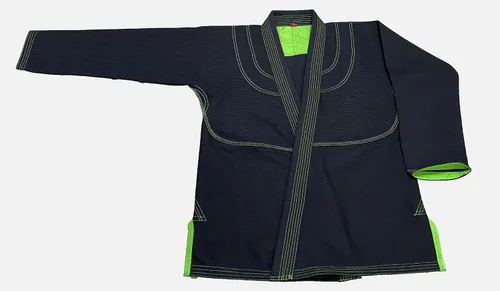 Vista 3 de Bjj Gi Jiu Jitsu Con Puntada Verde Bjj Gi Jiu Jitsu Kimonos Gi 100% Algodón Perl Tejido 450GSM