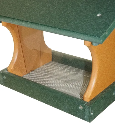 Vista 3 de DutchCrafters Comedero colgante pequeño para pájaros (verde césped y cedro)