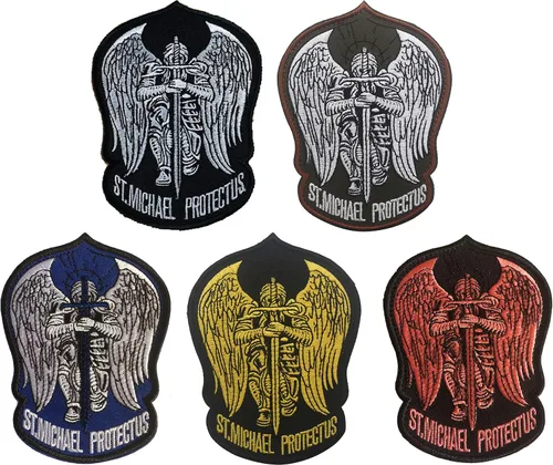 Vista 9 de St. Saint Michael Protect Us - Parche bordado de moral, parches tácticos militares para operador del ejército con cierres de gancho y bucle, 3.54 x