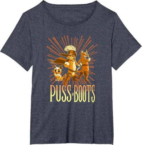 Vista 52 de DreamWorks Puss in Boots: The Last Wish Cat Trio Poster - Camiseta pequeña Negro