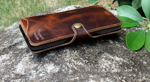 Vista 6 de Yogurt Funda compatible con iPhone 15 Pro Max, funda de piel auténtica para iPhone 15 Pro Max, 6.7 pulgadas, hecha a mano, marrón oscuro