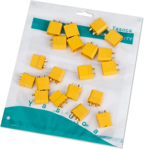 Vista 6 de 10 pares de conectores de batería XT90 Bullet Connector Set 10 conectores macho y 10 conectores hembra para motor de batería RC LiPo