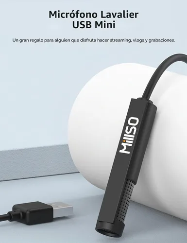 Vista 2 de MillSO Micrófono USB de la PC del micrófono externo Lavalier Mini USB para De mano