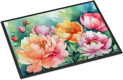 Vista 78 de Caroline's Treasures DAC1621MAT - Felpudo con diseño de camelia en acuarela de 18 x 27 pulgadas, tapete para puerta delantera, para interiores