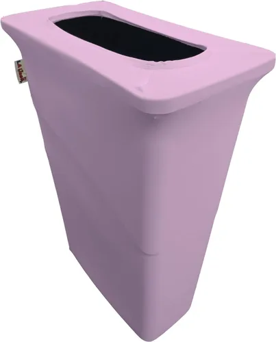 Vista 63 de LA Linen Funda elástica de elastano ajustable para cubo de basura Slim Jim de 23 galones, cubierta de contenedor de residuos, decoración de patio