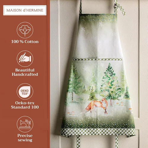 Vista 1220 de Maison d' Hermine Delantales para mujer con bolsillo, 100% algodón (27.50 x 31.50 pulgadas)