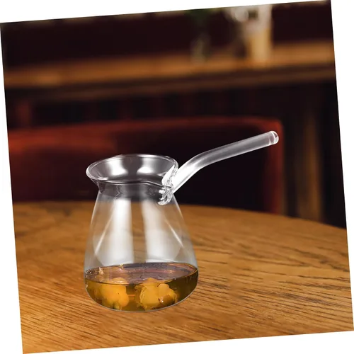 Vista 4 de Healeved Tetera de cristal elegante de la resistencia al calor del pote 15.2 fl oz de café preparado a mano para el hogar