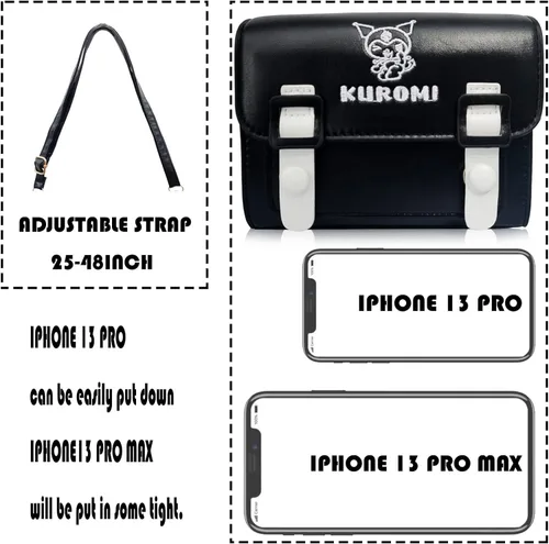 Vista 7 de Kawaii, monederos pequeños para mujer, bolso de anime japonés, lindo bolso de hombro, bolsos de mensajero de cuero para niños