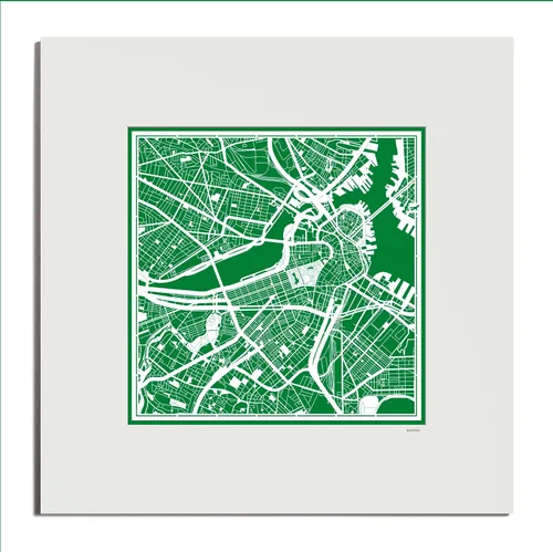 Vista 73 de O3 Design Studio San Diego, CA Paper Cut Map Matted Grey 20x20 in Paper Art