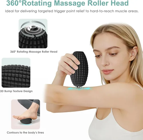 Vista 4 de Pelota de masaje vibratoria para recuperación muscular, bola de masaje miofascial de silicona, alivio de fascitis plantar, liberación de cadera