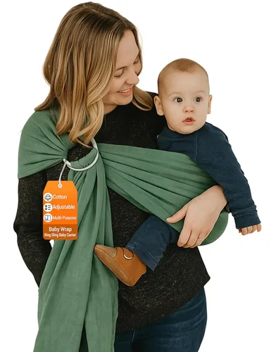 Vista 10 de Hip Baby Wrap Portaboletas de anillo - Portabebés de lino suave para bebé Boulder