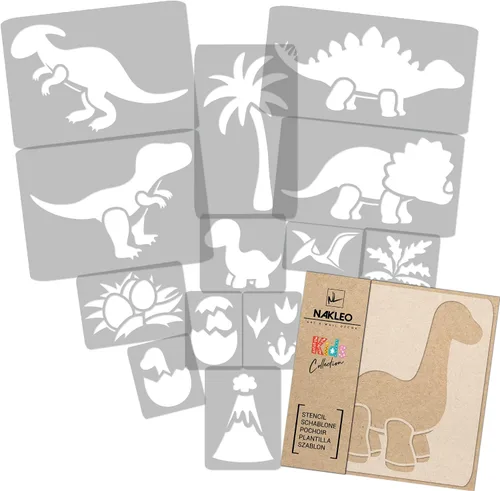 Vista 23 de NAKLEO Juego de plantillas de pintura para niños, 14 plantillas de 3.5 x 4.7 pulgadas a 9.1 x 13.4 pulgadas, plantas de otoño, plantillas de dibujo