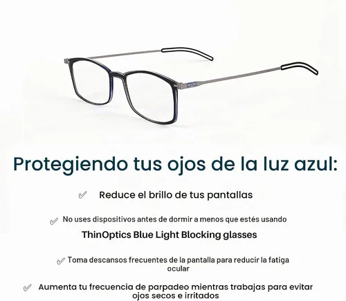 Vista 11 de ThinOptics Frontpage - Gafas de lectura para computadora con bloqueo de luz azul y funda de aluminio Milano, Rectángulo/negro