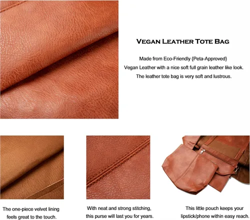 Vista 4 de Leather Tote Bag, Oversized Hobo Bags, Large Tote Bag for Women Work, Vegan Leather Handbags Travel, Tote Bags for School