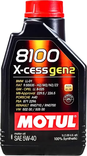 Vista 2 de Motul 109774 Juego de 6 botellas de aceite de motor 8100 X-Cess Gen2 5W-40 de 1 litro