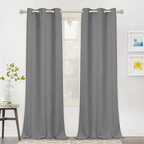 Vista 10 de MYSKY HOME Cortinas opacas negras para dormitorio, cortinas opacas de 84 pulgadas de largo para sala de estar, 2 paneles con aislamiento térmico