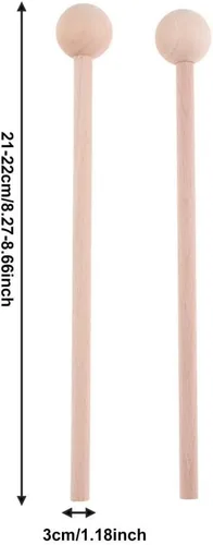 Vista 2 de 1 Pair Wood Mallets Percussion Chime, Xylophone, Wood Block, Glockenspiel Accessory, 22cm 8.66inch