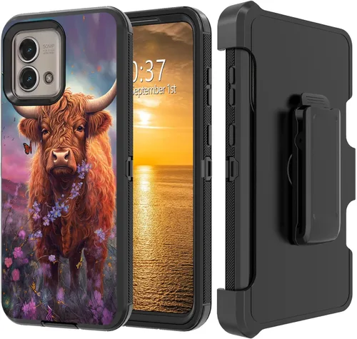 Vista 185 de Funda para Moto G Stylus 5G 2023 con funda de clip para cinturón y soporte, resistente de doble capa, resistente a prueba de golpes, para Motorola