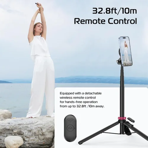 Vista 6 de ULANZI Palo de Selfie Magnético de 61'' Trípode para Teléfono con Control Remoto Inalámbrico, Soporte Extensible para Teléfono Celular, Compatible