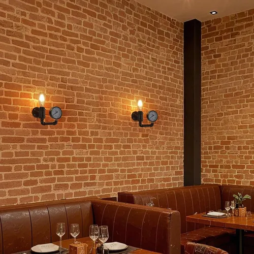 Vista 5 de XEYOU Aplique de pared Steampunk de hierro fundido vintage industrial E26 Edison bombilla lámpara de pared de tubo retro para cafetería, bar